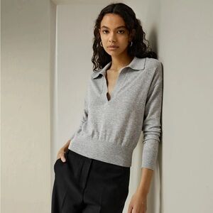 Lily Silk Cashmere Polo Sweater